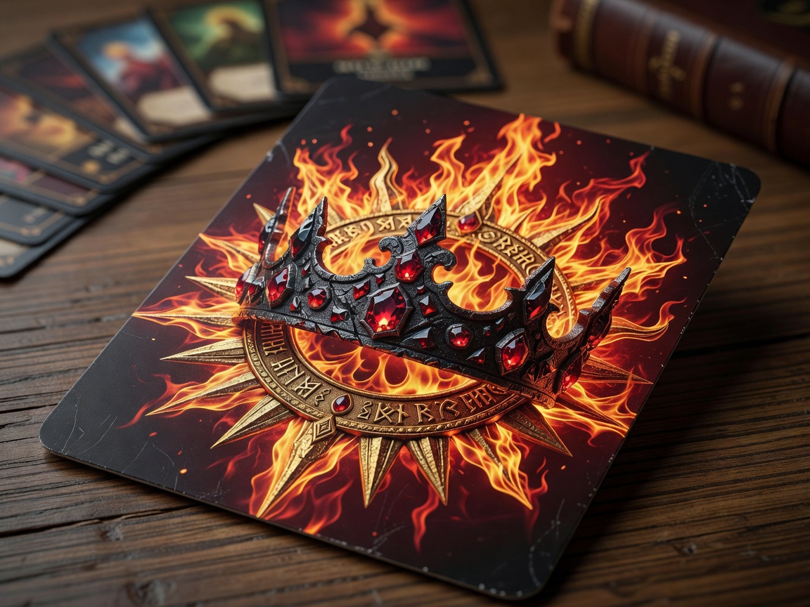 Ancient Sun Crown of Fire Monarchs Game Card Preview depicting glowing crown relic