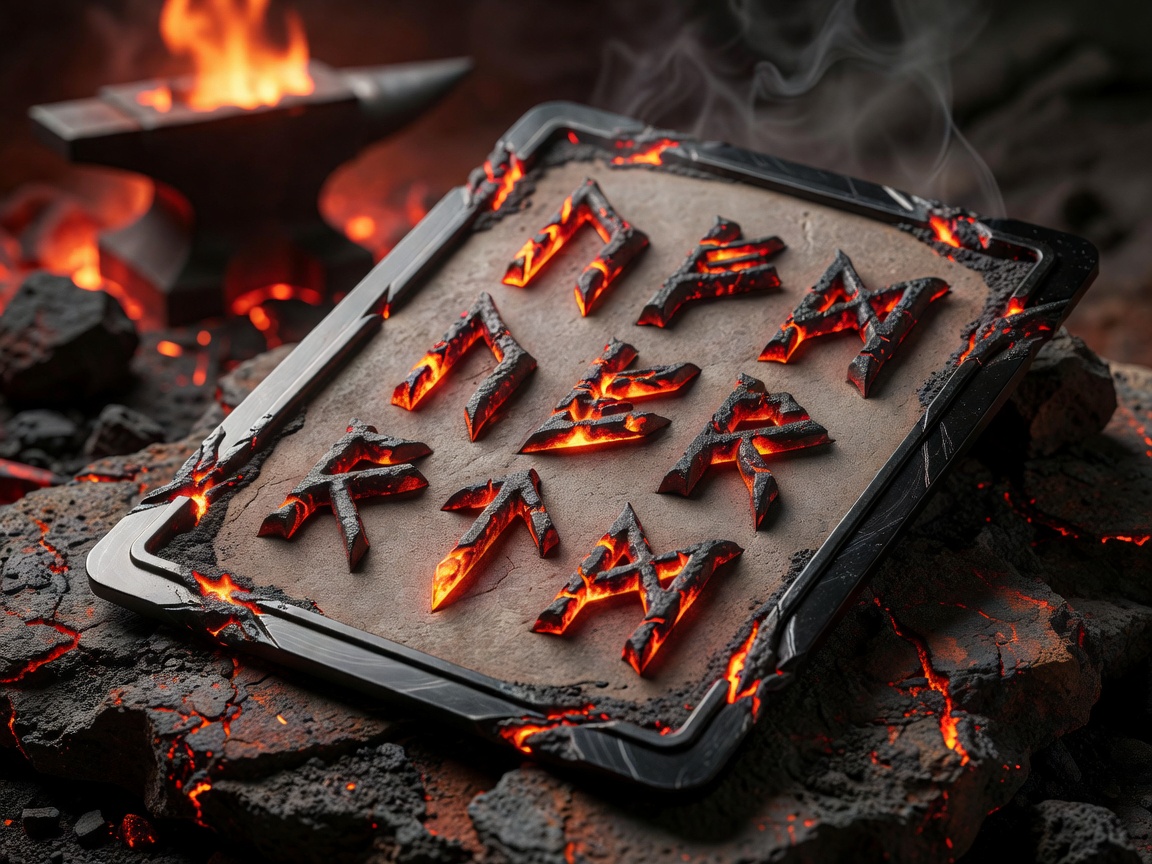 Lava Runes and Volcanic Forge Games Card Preview showing glowing hot magma and magical symbols